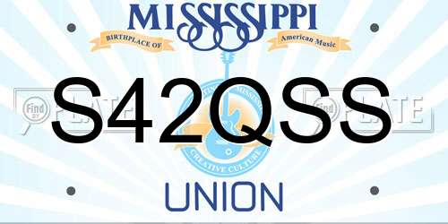 S42QSS Mississippi License Plate