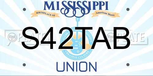 S42TAB Mississippi License Plate