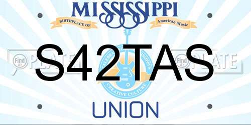 S42TAS Mississippi License Plate