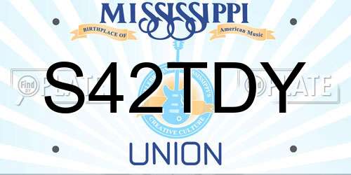 S42TDY Mississippi License Plate