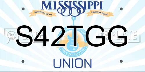 S42TGG Mississippi License Plate