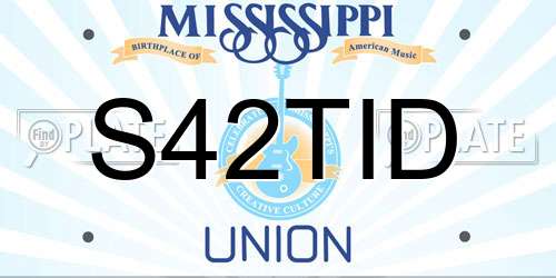 S42TID Mississippi License Plate