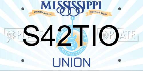 S42TIO Mississippi License Plate