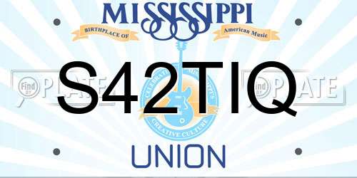 S42TIQ Mississippi License Plate