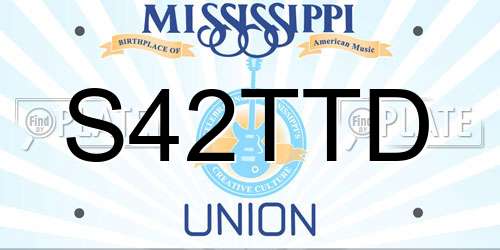 S42TTD Mississippi License Plate
