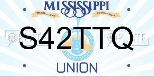 S42TTQ Mississippi License Plate