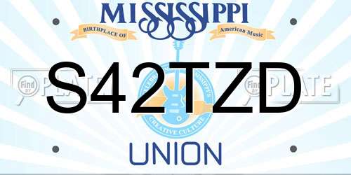 S42TZD Mississippi License Plate