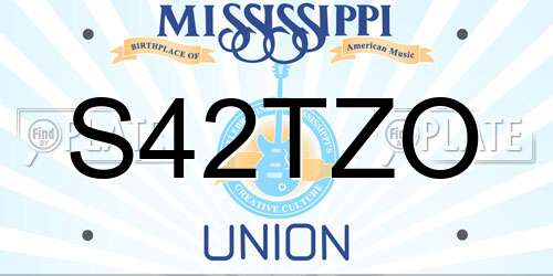 S42TZO Mississippi License Plate