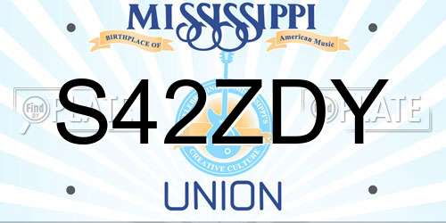 S42ZDY Mississippi License Plate