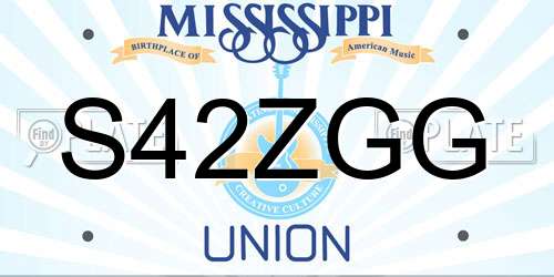 S42ZGG Mississippi License Plate