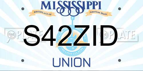 S42ZID Mississippi License Plate
