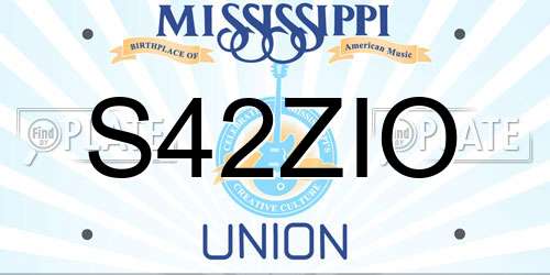S42ZIO Mississippi License Plate
