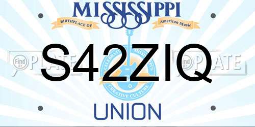 S42ZIQ Mississippi License Plate