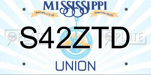 S42ZTD Mississippi License Plate