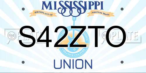 S42ZTO Mississippi License Plate
