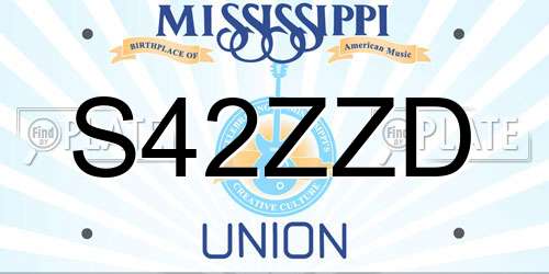 S42ZZD Mississippi License Plate