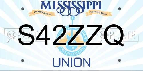 S42ZZQ Mississippi License Plate