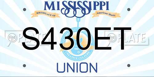 S430ET Mississippi License Plate