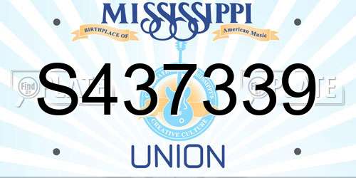 S437339 Mississippi License Plate