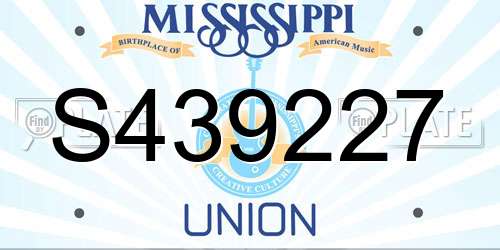 S439227 Mississippi License Plate