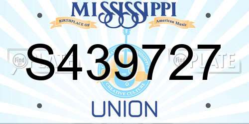 S439727 Mississippi License Plate