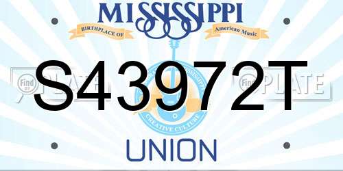 S43972T Mississippi License Plate