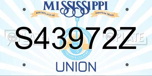 S43972Z Mississippi License Plate