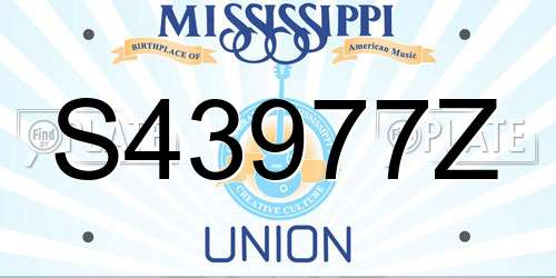 S43977Z Mississippi License Plate