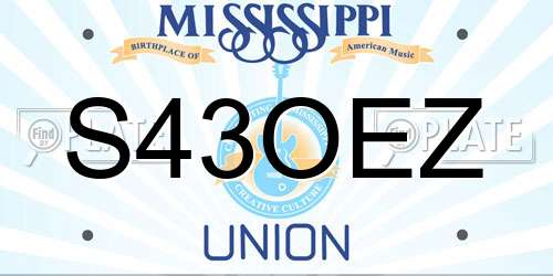 S43OEZ Mississippi License Plate