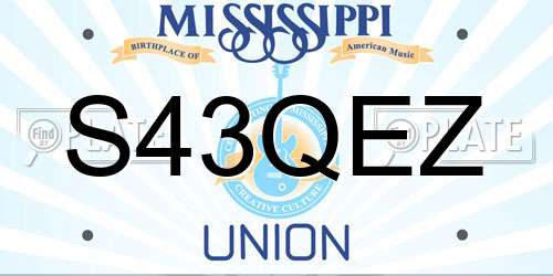 S43QEZ Mississippi License Plate