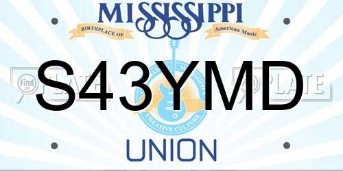 S43YMD Mississippi License Plate