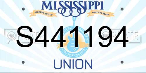 S441194 Mississippi License Plate