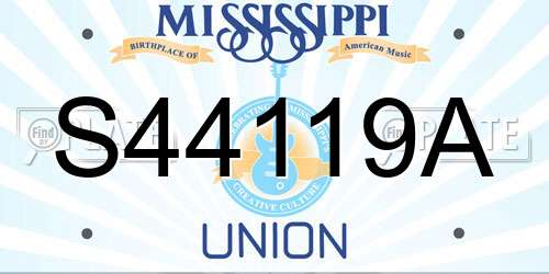 S44119A Mississippi License Plate