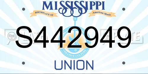 S442949 Mississippi License Plate