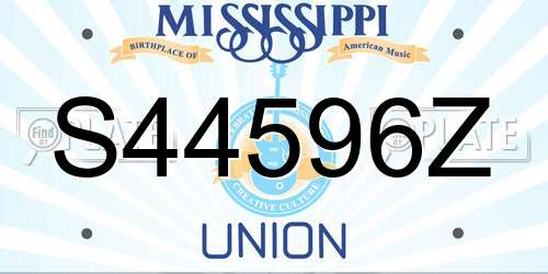 S44596Z Mississippi License Plate