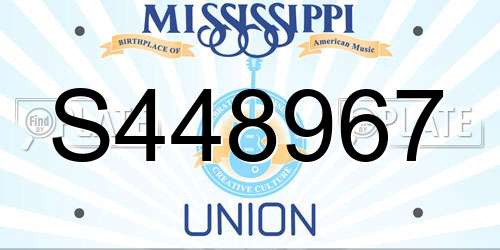 S448967 Mississippi License Plate