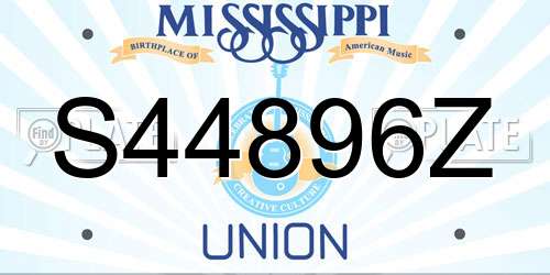 S44896Z Mississippi License Plate