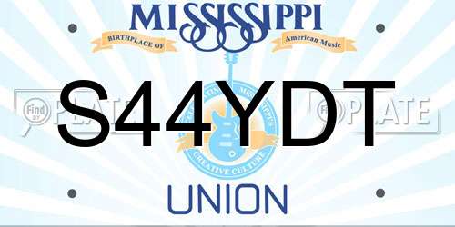 S44YDT Mississippi License Plate