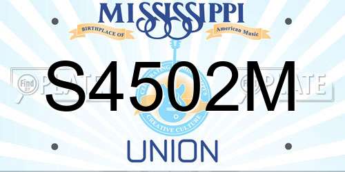 S4502M Mississippi License Plate