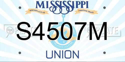 S4507M Mississippi License Plate
