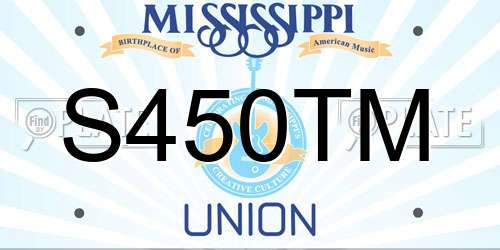 S450TM Mississippi License Plate