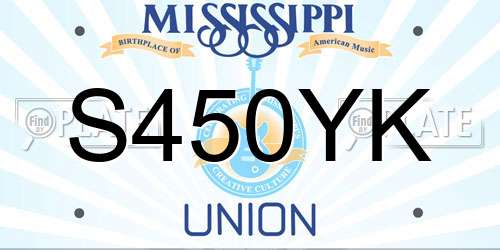S450YK Mississippi License Plate