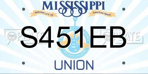 S451EB Mississippi License Plate