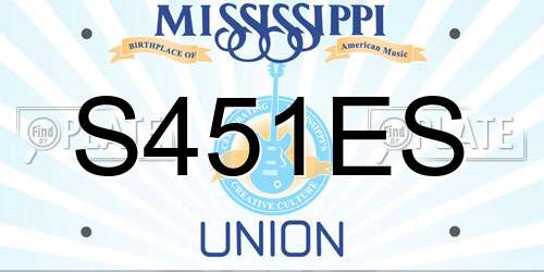 S451ES Mississippi License Plate
