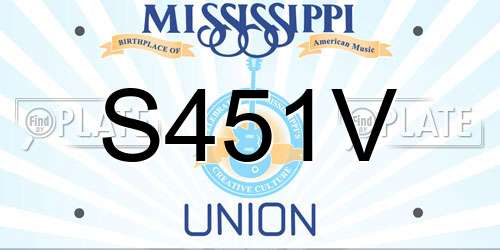 S451V Mississippi License Plate