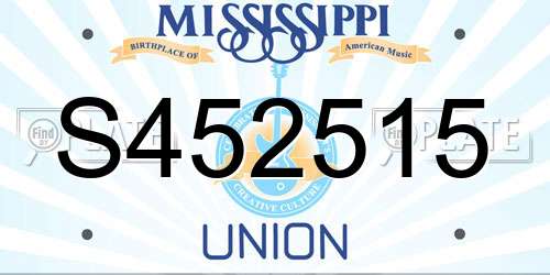 S452515 Mississippi License Plate