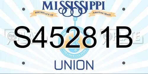 S45281B Mississippi License Plate