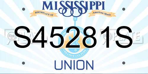 S45281S Mississippi License Plate