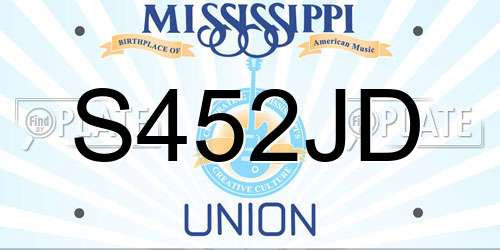 S452JD Mississippi License Plate