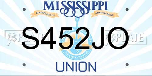 S452JO Mississippi License Plate